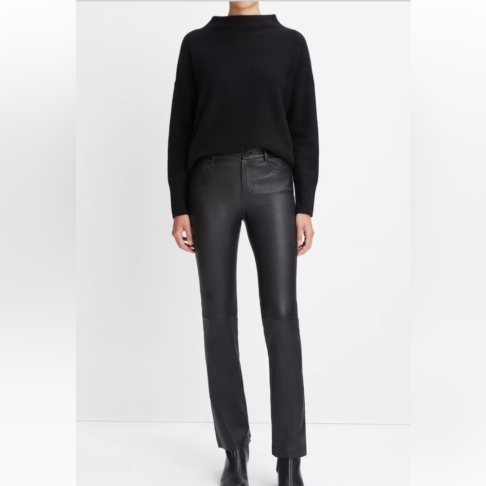 Vince Bootcut Stretch Leather Pants